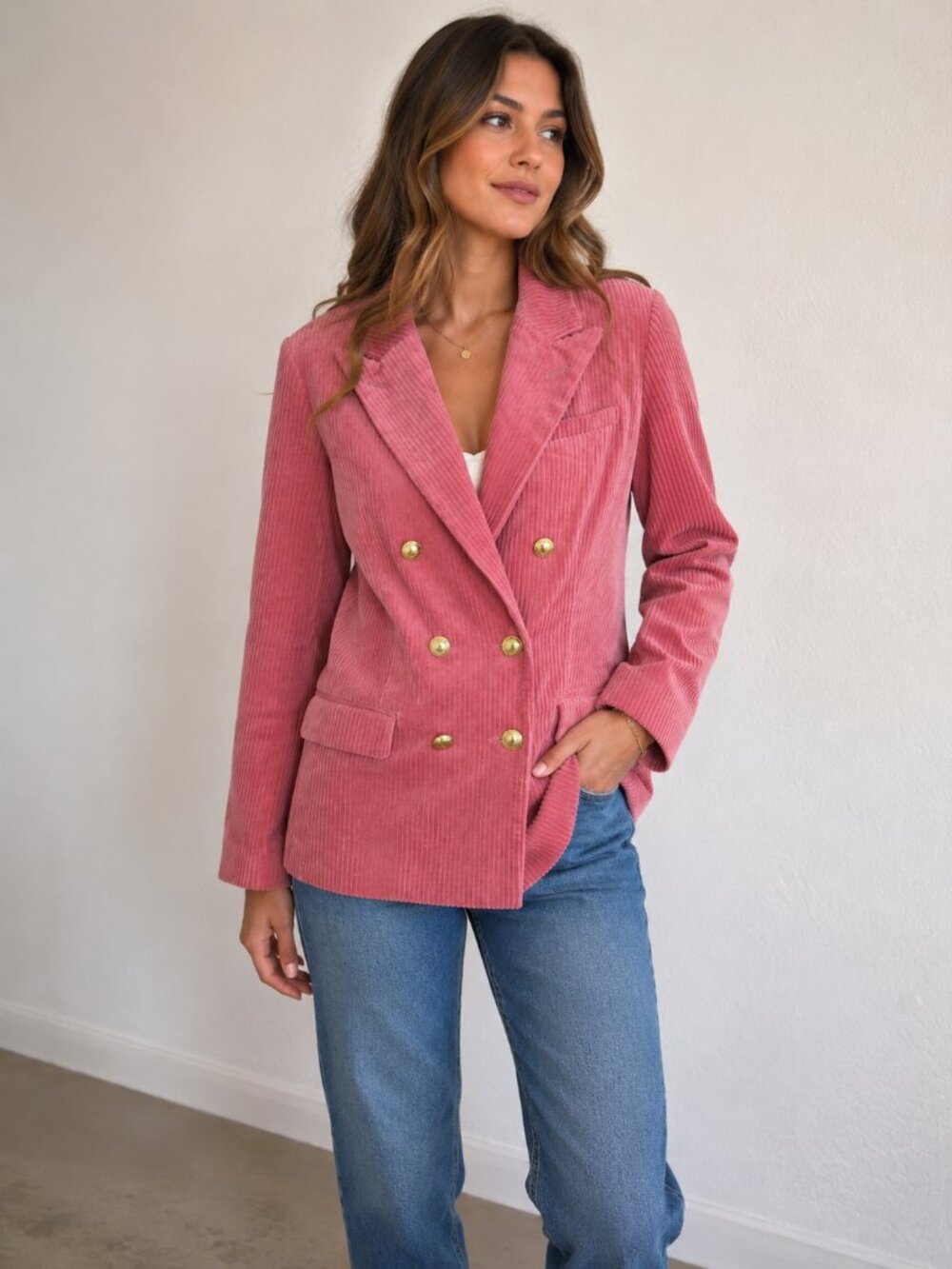 Rowing Blazers Pink Corduroy Double Breasted Blazer Jacket Preppy Medium